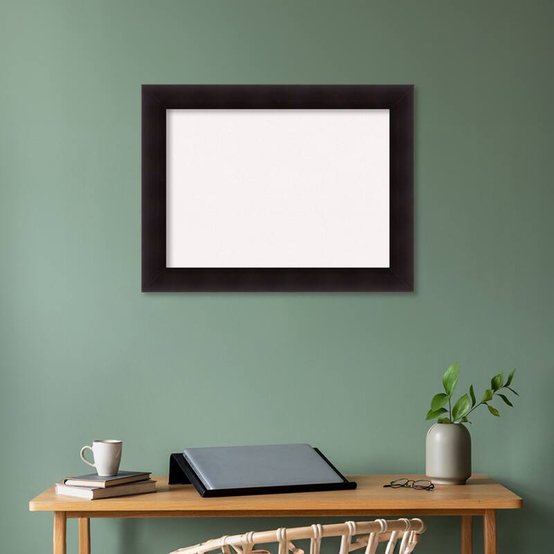 Portico Espresso Wood Framed White Corkboard Bulletin Board