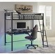 preview thumbnail 8 of 12, Signature Design by Ashley Broshard Black Twin Loft Bed with Desk