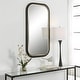 preview thumbnail 3 of 4, Nevaeh Curved Beveled Rectangle Wall Mirror - 43" - Black and Gold