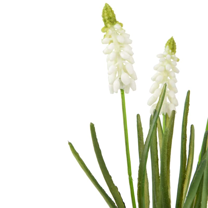 Muscari Artificial Floral Spray - 12.5" - White