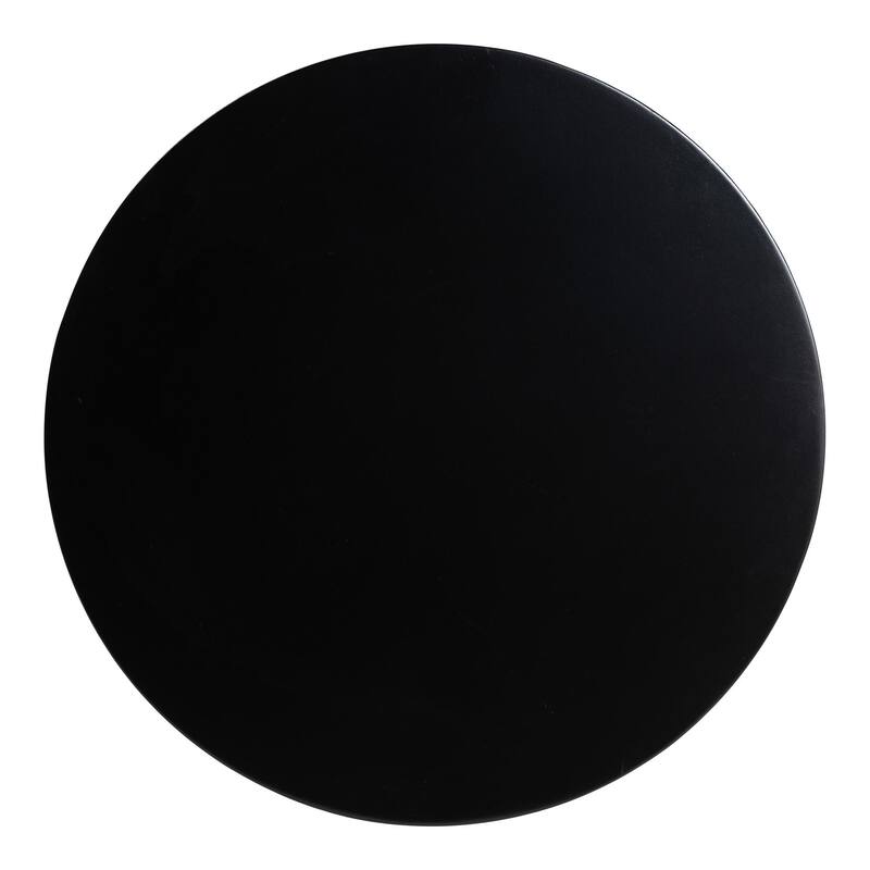 Sally Round Nightstand with Bamboo Inspired Legs - Scalloped Bedroom Side Table with Open Shelf