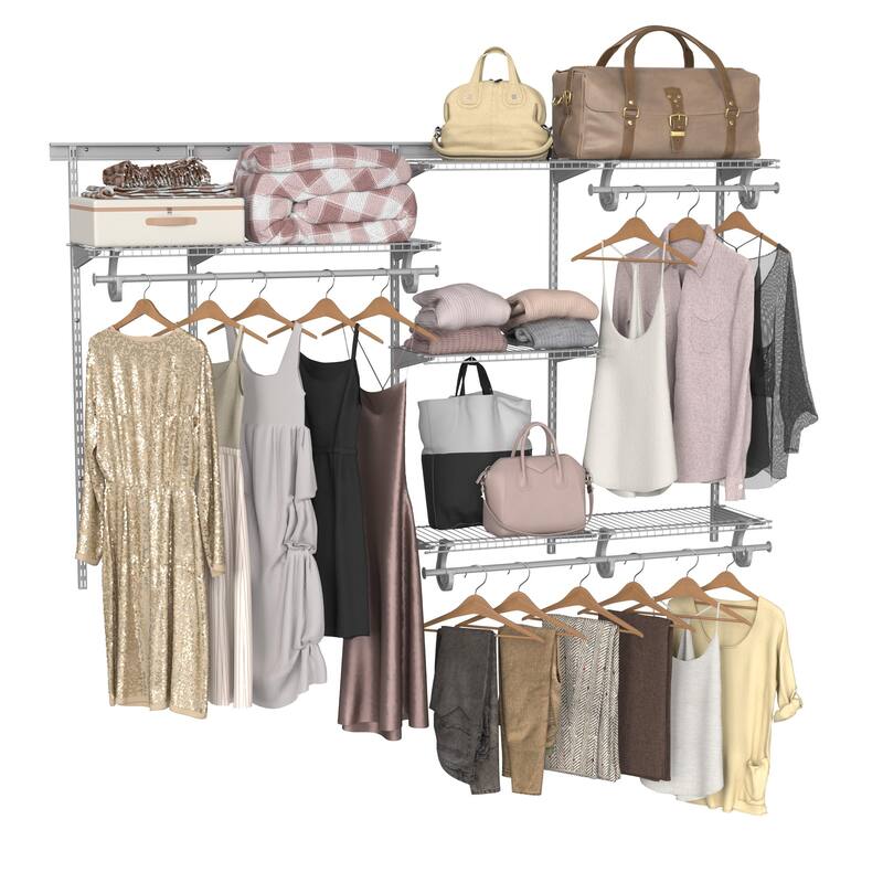 ClosetMaid ShelfTrack 60-96 Inch Wide Wire Closet Organizer