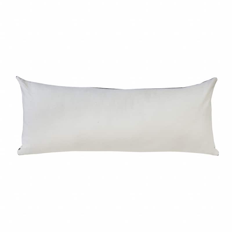 HomeRoots 14" X 36" Jet Black And White 100% Cotton Geometric Zippered Pillow