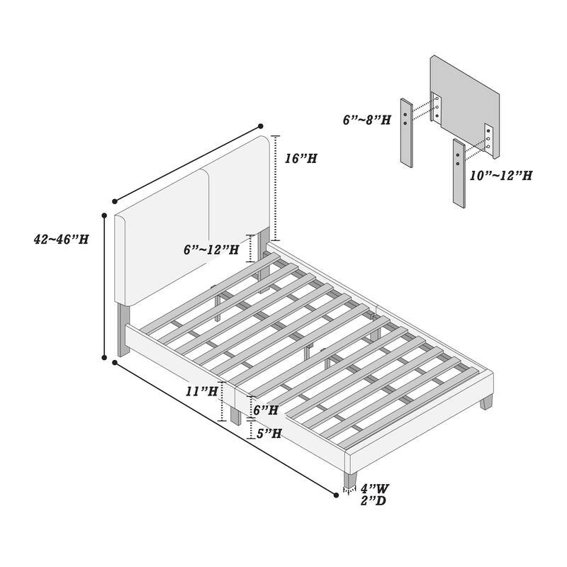 Queen Size White Faux Leather Upholstered Bed Frame with Wooden Legs