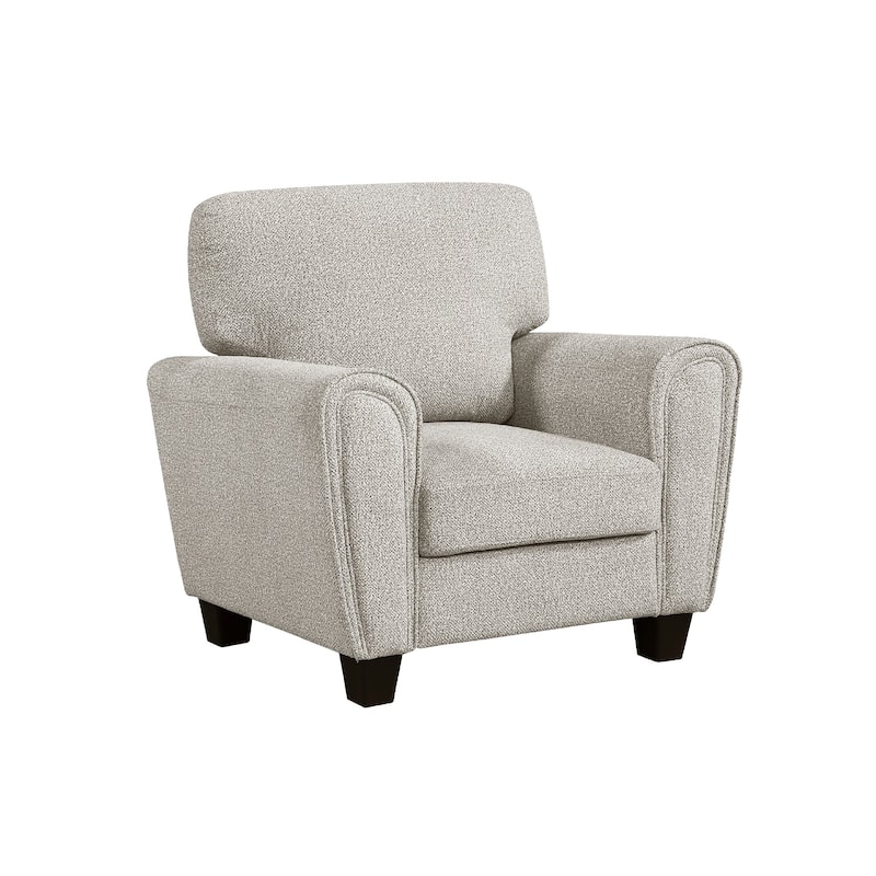 Loi Sofa Armchair with Reversible Cushion, Transitional Gray Chenille