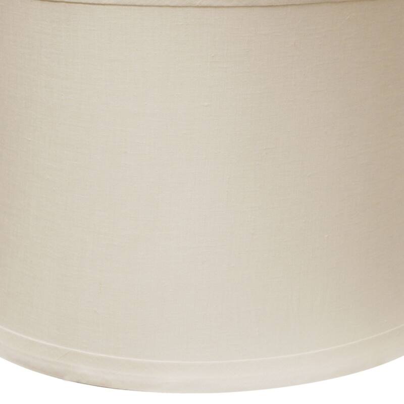 Drum No Hug with 1" Trim Softback Lampshade with Washer Fitter, Snow Color Fabric Lampshade for Table Lamps, Natural Linen