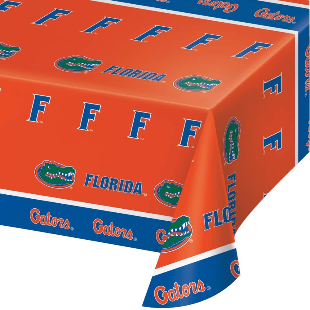 12 Orange Blue NCAA Florida Gators Tailgating Banquet Table Cloths 9'