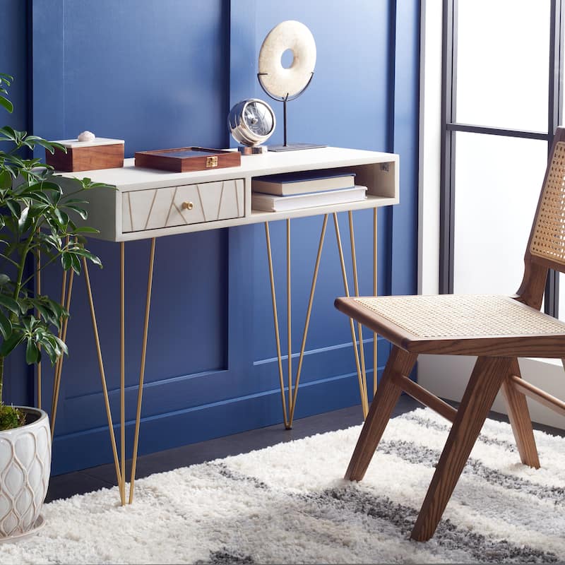 SAFAVIEH Filuta 1-Drawer 1-Shelf Hairpin Leg Desk