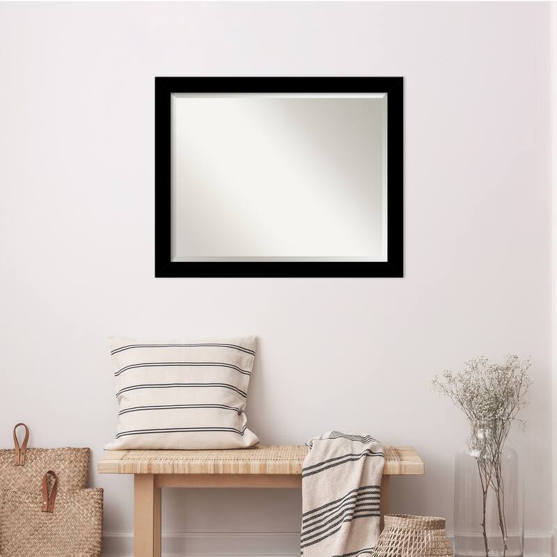 Brushed Beveled Framed Wall Mirror - Brushed Black