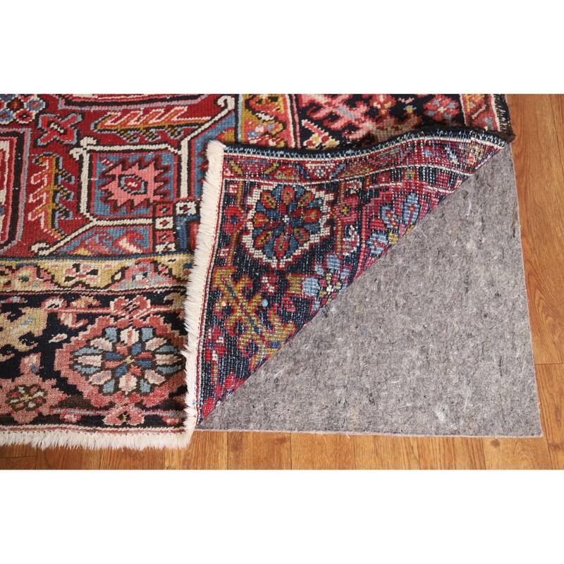 Geometric Heriz Serapi Persian Area Rug Hand-Knotted Wool Carpet - 9'6" x 12'9"