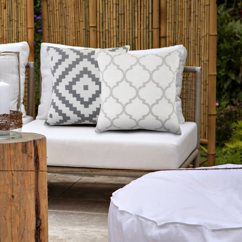 Sevita Geometric Lattice Indoor/Outdoor Throw Pillow