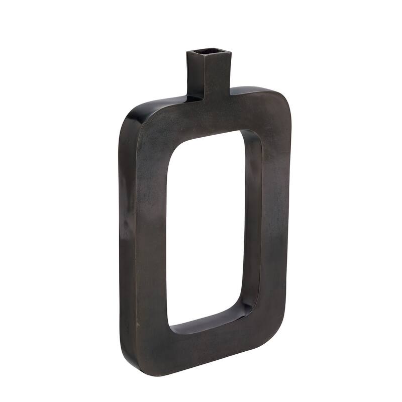 Black Aluminum Contemporary Vase 18 x 11 x 2