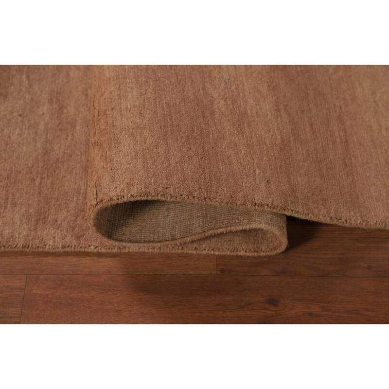 Brown Gabbeh Modern Runner Rug Handmade Wool Carpet - 2'7"x 9'11"