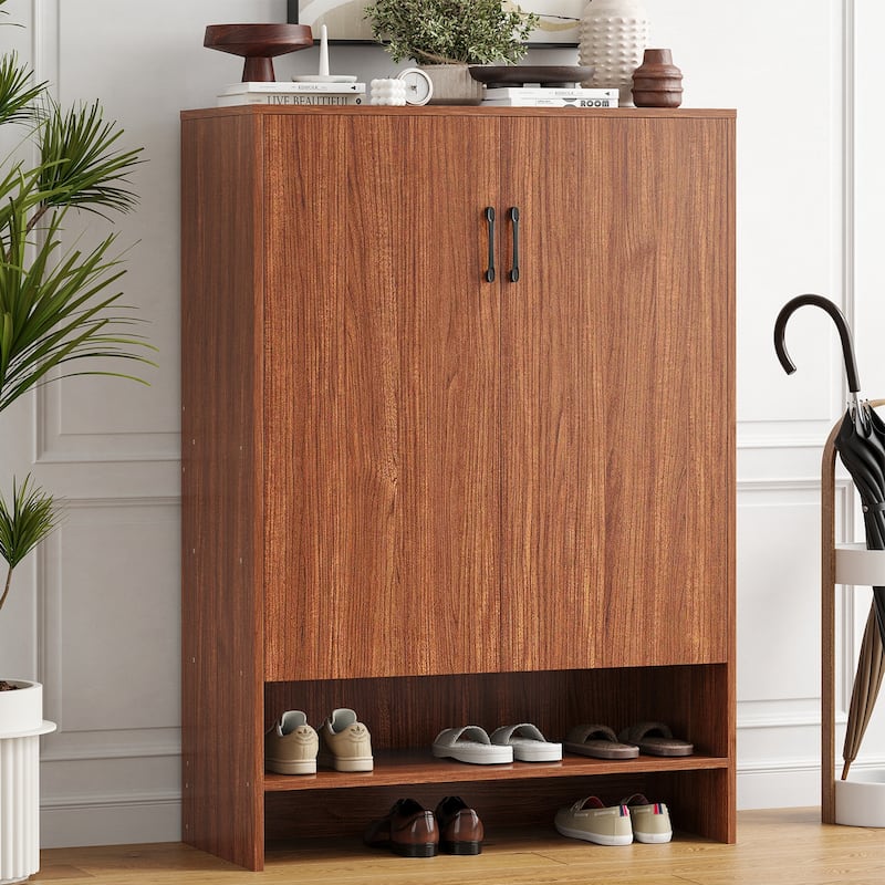 Rossetta 7-Tier Hidden Narrow Shoe Cabinet with ith Adjustable Shelves and Doors