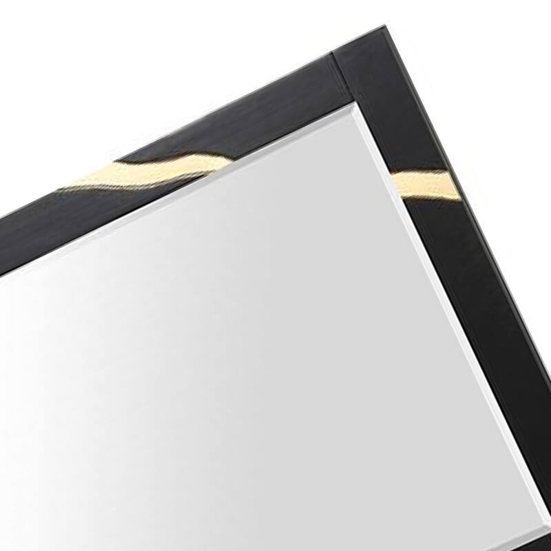 Goldie Dresser Mirror, Beveled Glass, Gold and Black Solid Wood, 35x52 - Black, Gold