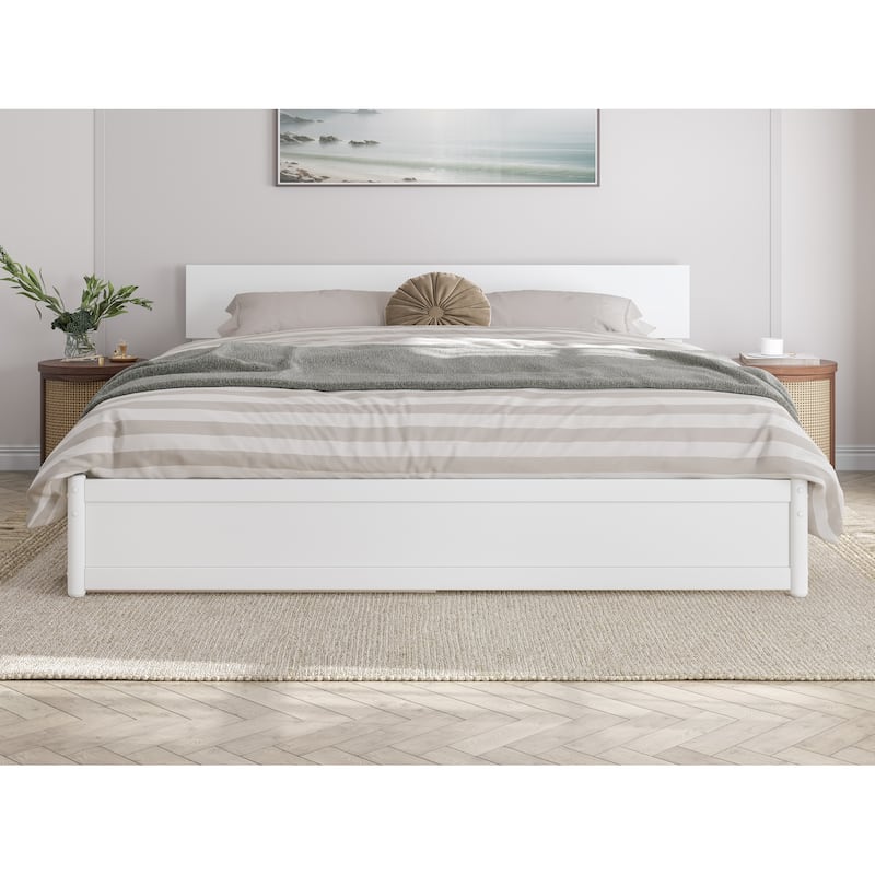Wesley Platform Bed with Panel Footboard and Twin XL Trundle