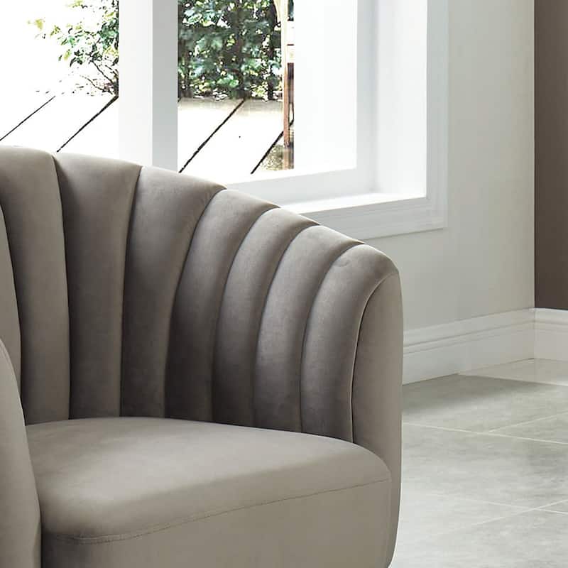 Albany Mid-Century Modern Flannelette Upholstered Accent Chair by Silver Orchid