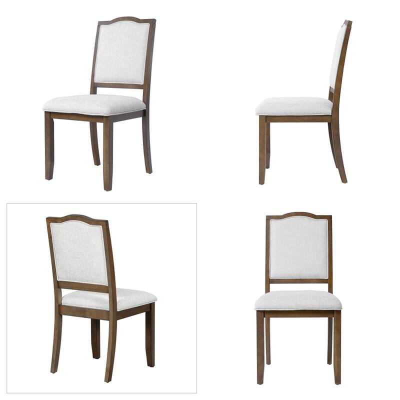 6 Piece Extendable Wood Dining Table Set w/ 4 Upholstered Chair,Bench