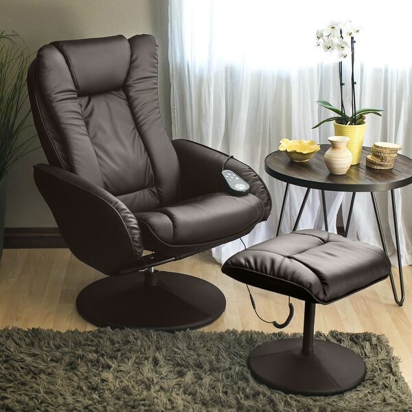 Daily Boutik Sturdy Brown Faux Leather Electric Massage Recliner