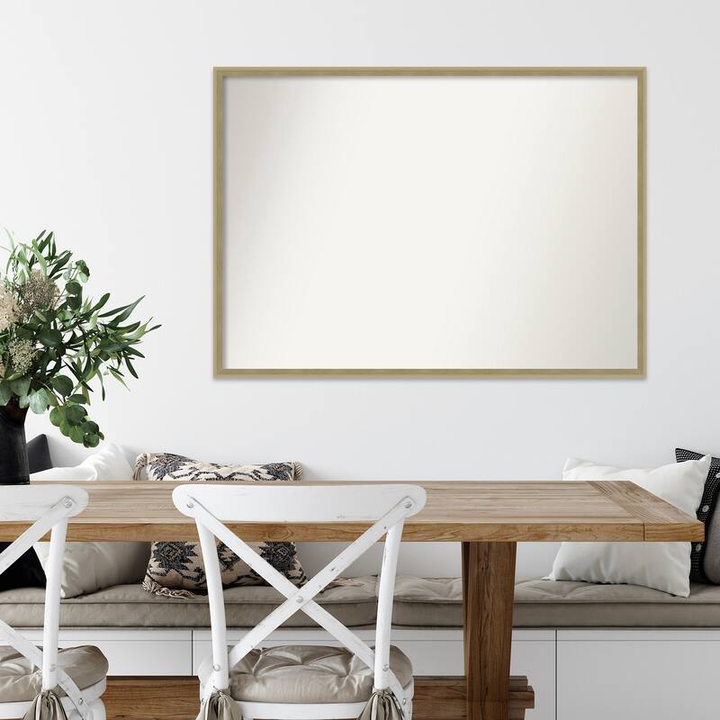 Non-Beveled Lucie Champagne Framed Decorative Wall Mirror