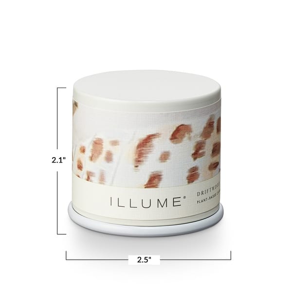 dimension image slide 1 of 3, ILLUME Beautifully Done Driftwood Demi Vanity Tin Candle