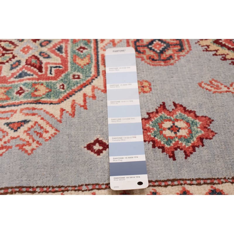 ECARPETGALLERY Hand-knotted Uzbek Ghazni Light Blue Wool Rug - 2'8 x 9'10