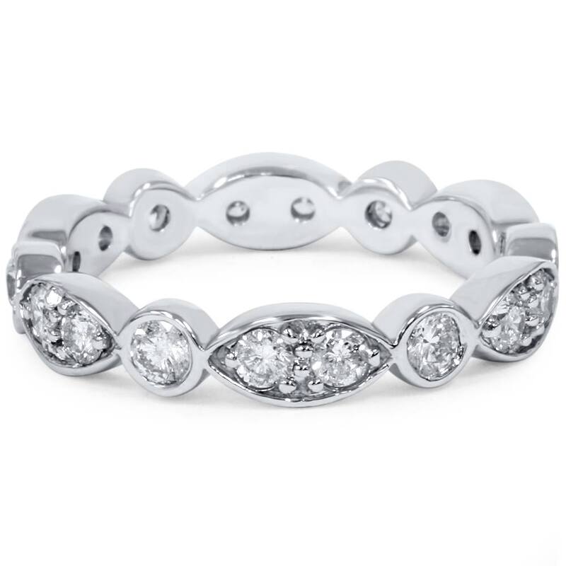 1ct Diamond Stackable Wedding Eternity Anniversary Ring Band White 7