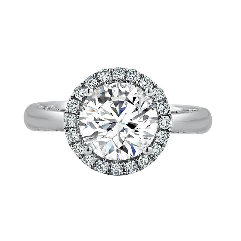 Auriya 14k Gold 1 5/8ct TW Moissanite Halo Diamond Engagement Ring 1/4ctw