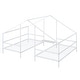 preview thumbnail 6 of 16, Metal Double Twin House Beds with Built-in Table, White