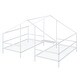 preview thumbnail 6 of 16, Metal Double Twin Size Triangular House Beds with Built-in Table, White, Modern Design