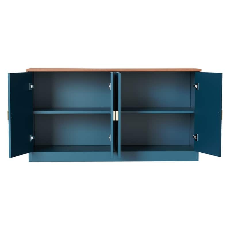 Modern Storage Cabinet Buffet with Line Design