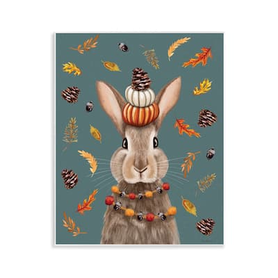 Stupell Festive Autumnal Hare Wall Plaque Art Design By Elizabeth Tyndall