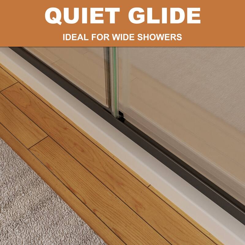 Double Sliding Framed Shower Door with Tempered Glass