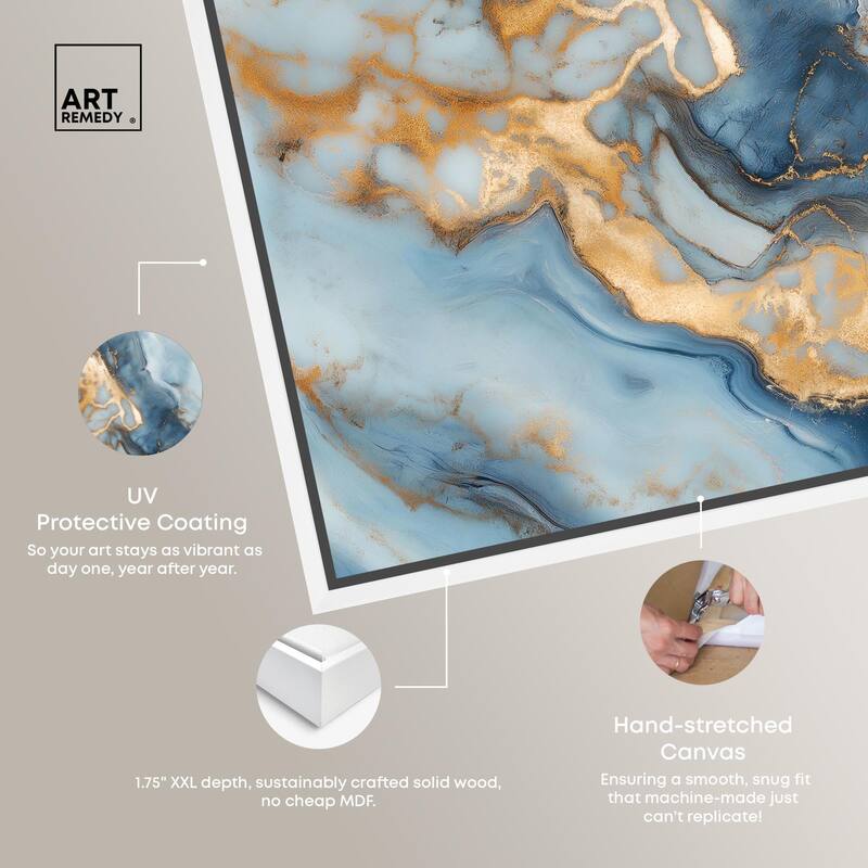 Golden Cloud Marble Canvas by Art Remedy