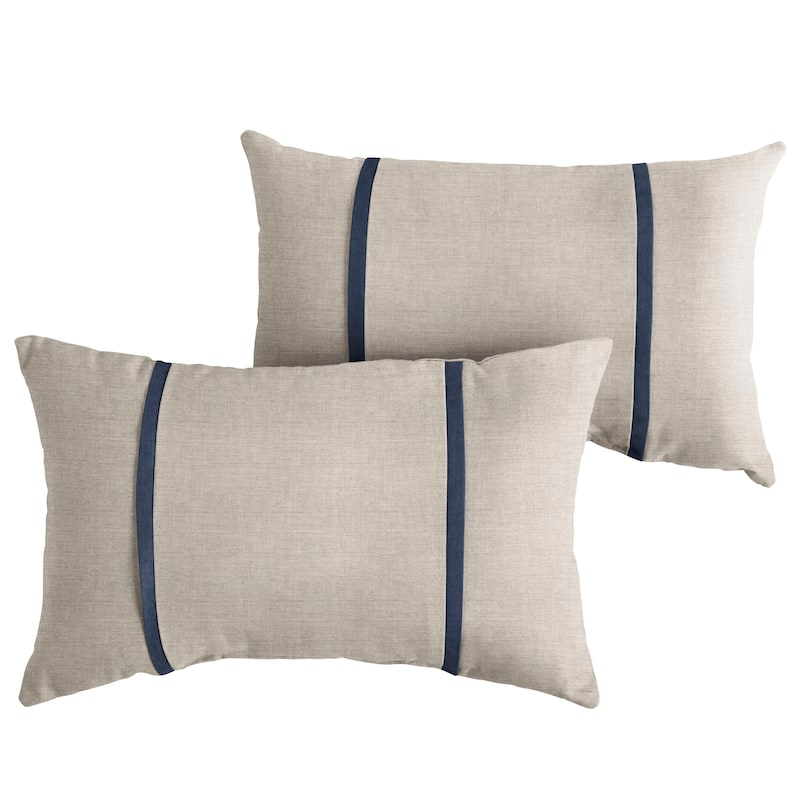 Sorra Home Sunbrella Outdoor Double Petite Flange Pillow Set of 2
