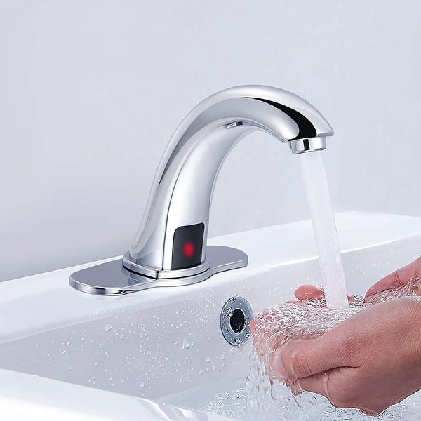 Automatic Sensor Touchless Bathroom Sink Faucet with Deck Plate - Bed ...