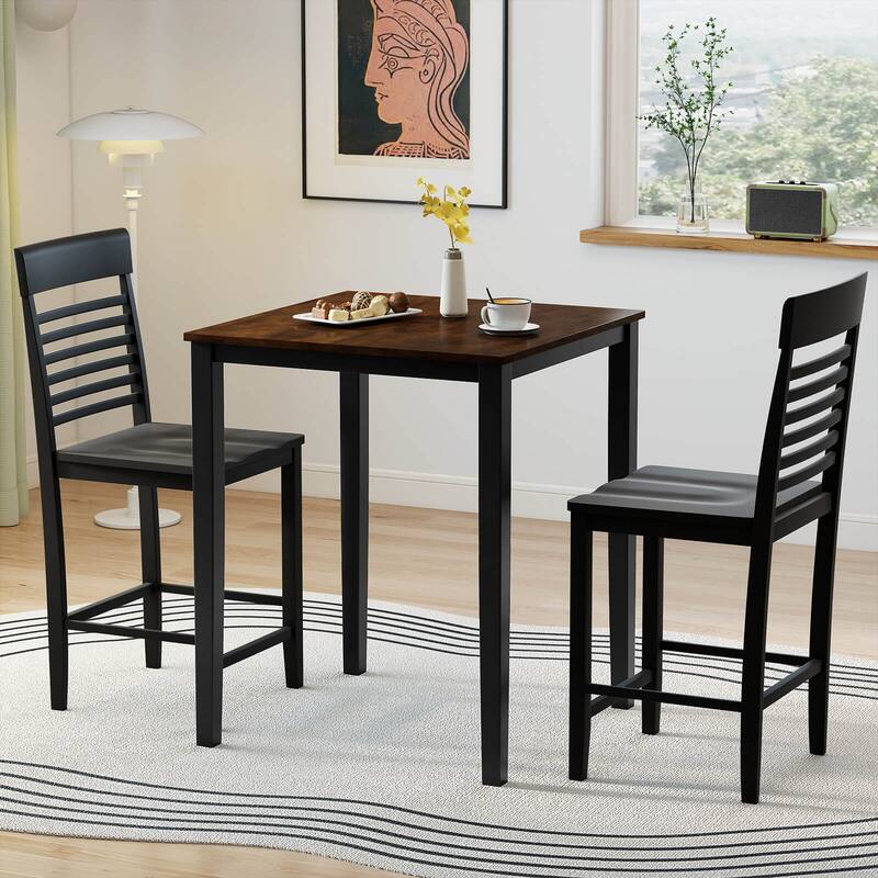 Costway Counter-Height Dining Chair Set of 2/4 with Footrests Solid - See Details