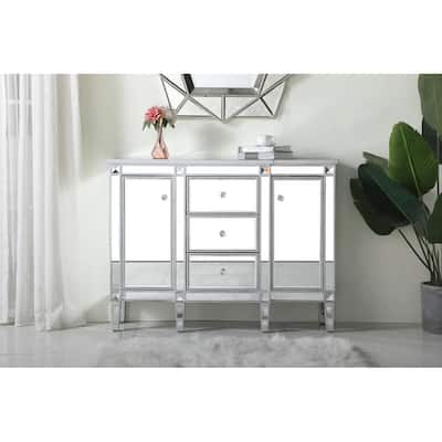 2-Door Mirrored Accent Cabinet