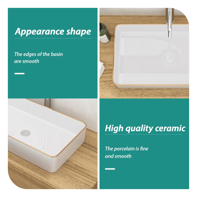 Ceramic Boat Shape Bathroom Sink