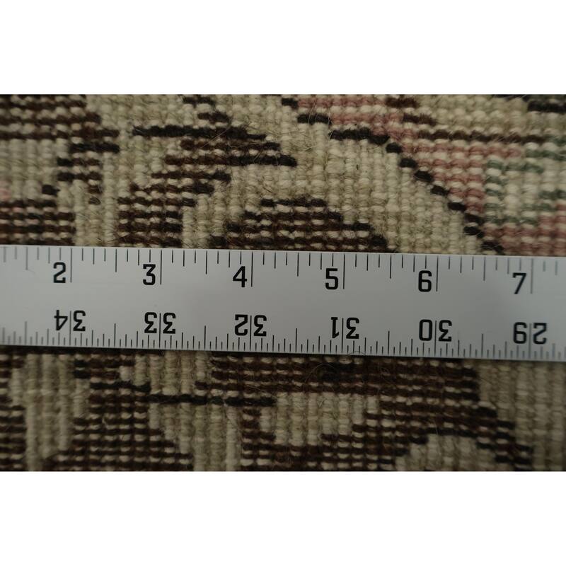 Hand Knotted Oriental 100% Wool Carpet Transitional Floral Beige & Ivories Anatolian Area Rug - 9' 4'' X 5' 7''