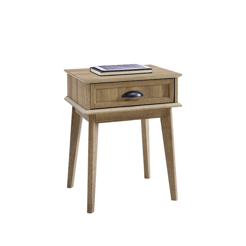Caffoz Tall Side End Table with Fully Extended Drawer and USB Hub
