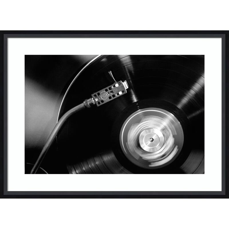Vinyl No. 2 by Pictufy Studio III Wood Framed Wall Art Print