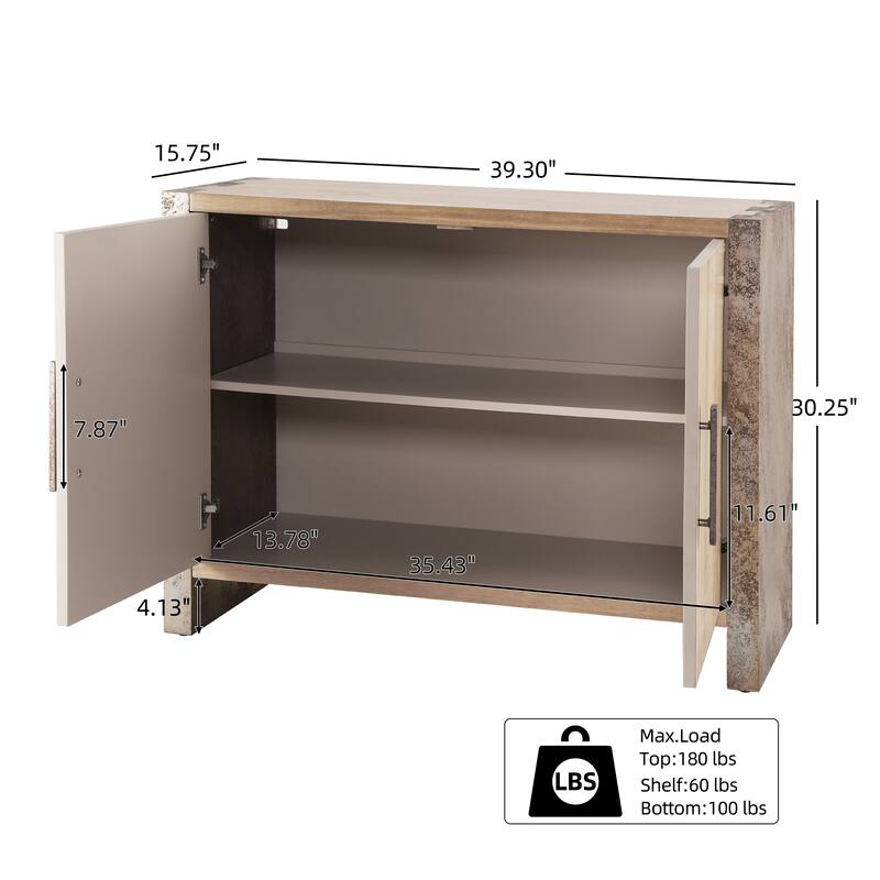 Christopher Knight Home - Alaric Minimalist MDF Paulownia Veneer Sideboard with Adjustable Shelves