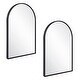 preview thumbnail 8 of 13, Modern Metal Framed Maeve Arched Wall Accent Mirror 2 Pack - Black