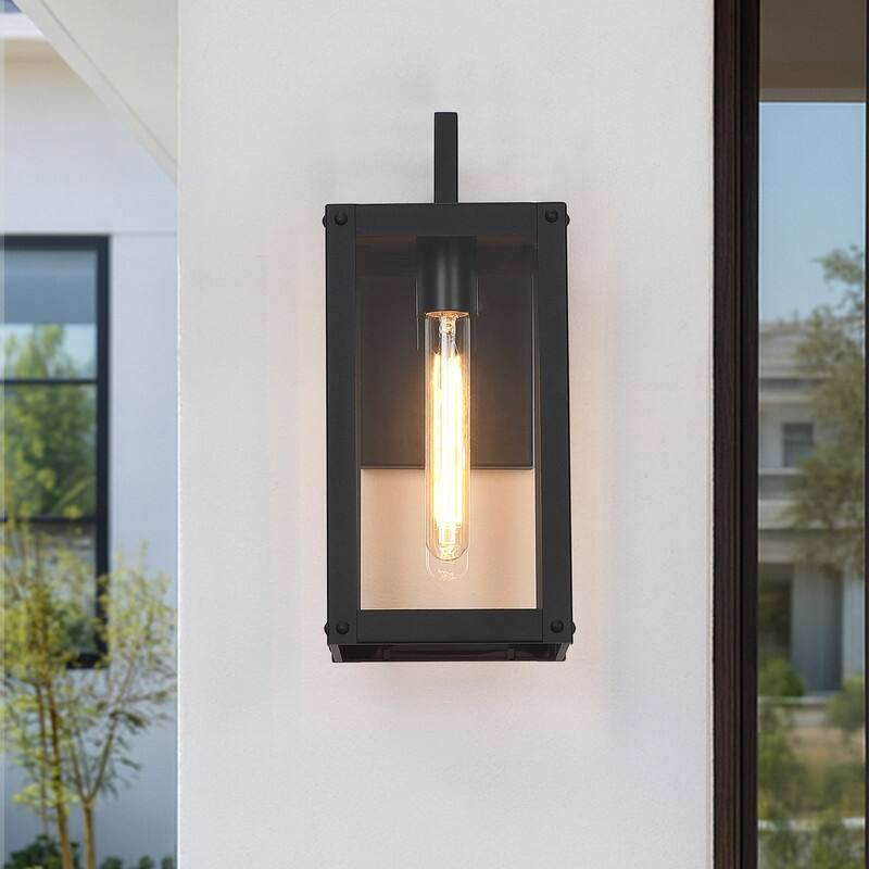 Dusk to Dawn Outdoor Wall Lantern Light - 13.5 in. H