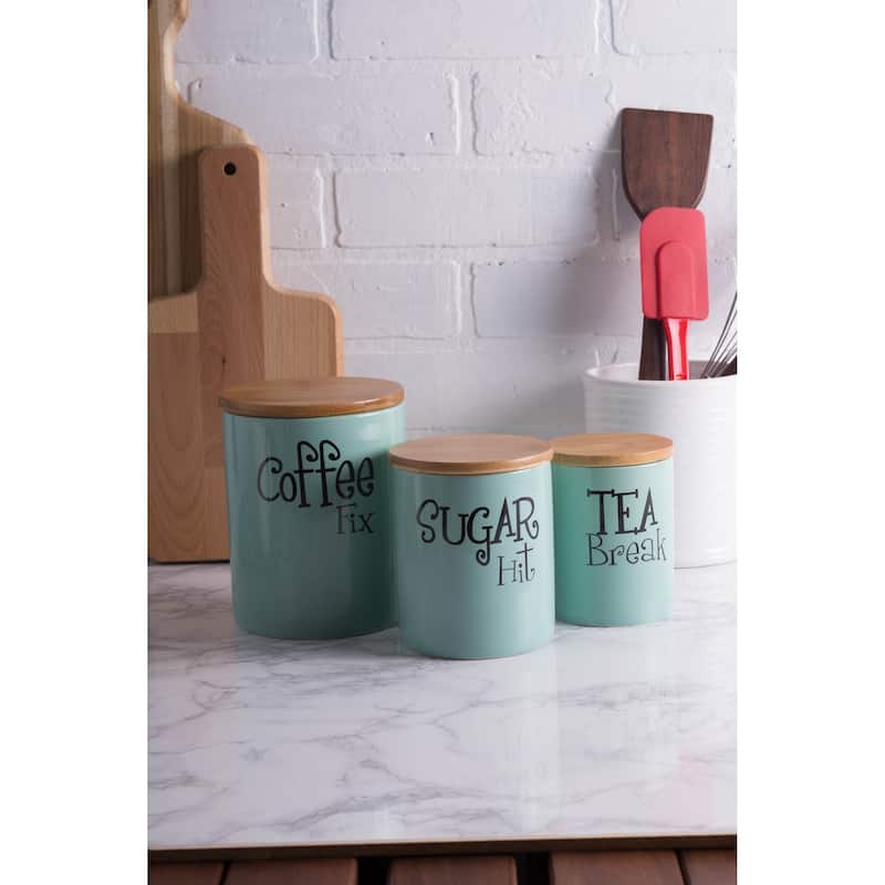 DII Coffee/Sugar/Tea Ceramic Canister (Set of 3)
