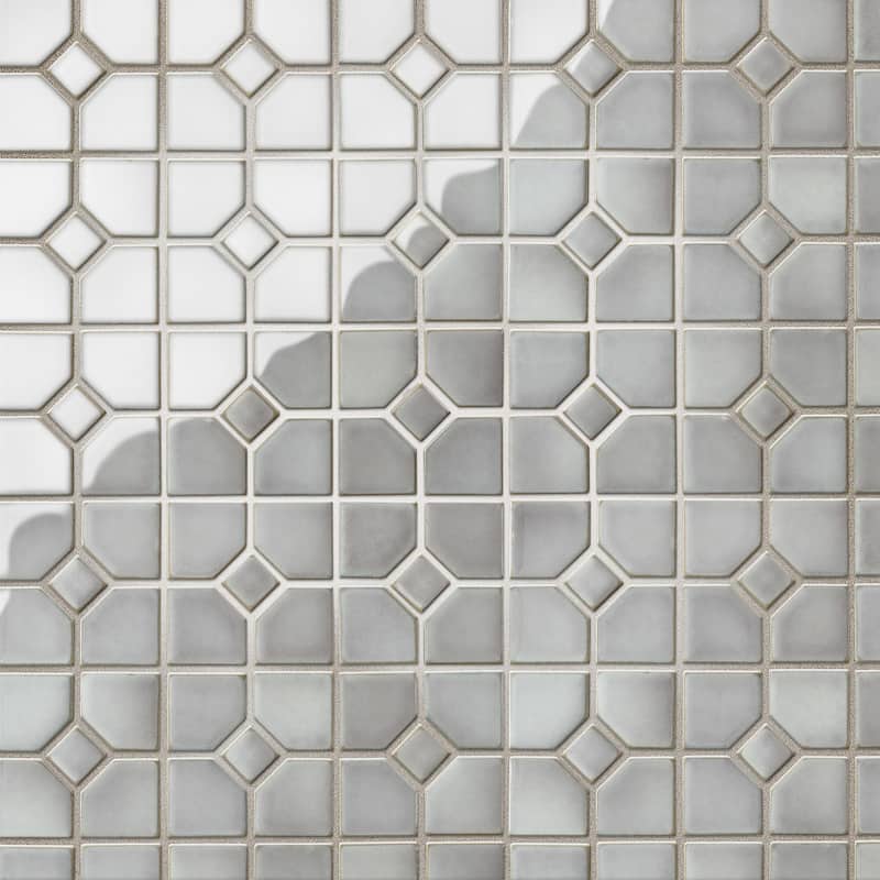 Merola Tile Hudson Oxford Grey Eye 11-3/8" x 11-3/8" Porcelain Mosaic Floor and Wall Tile