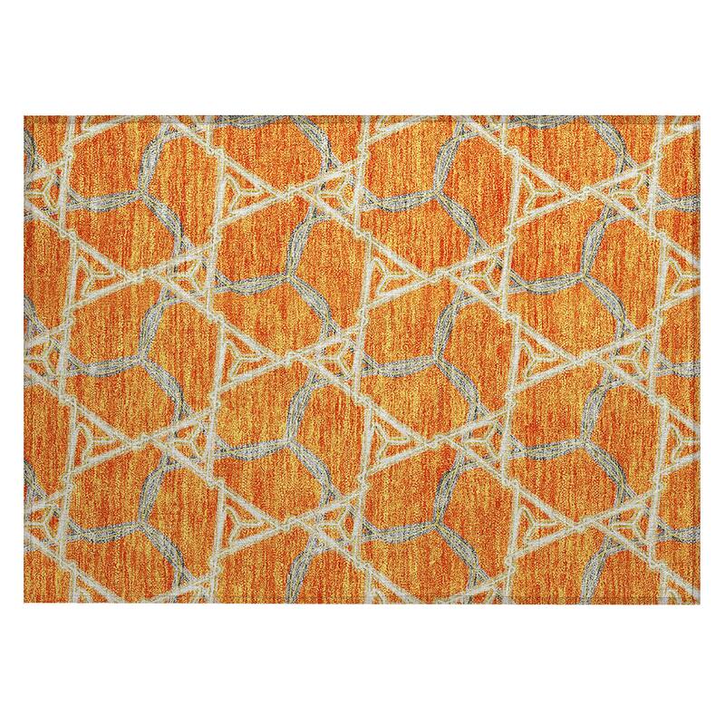 Machine Washable Indoor/ Outdoor Transitional Links Chantille Rug