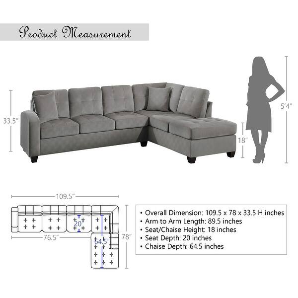 dimension image slide 1 of 2, Bossa Reversible Sectional Sofa