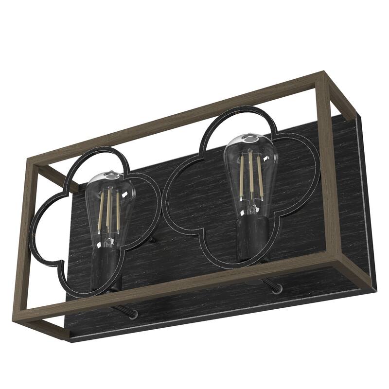 Hunter Gablecrest 2-Light Bathroom Vanity Wall Light - Modern Farmhouse, French Country, Distressed - Damp Rated!